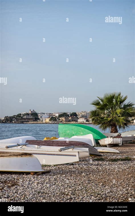 Traditional Fishing Boats On Altea La Olla Beach Costa Blanca Spain