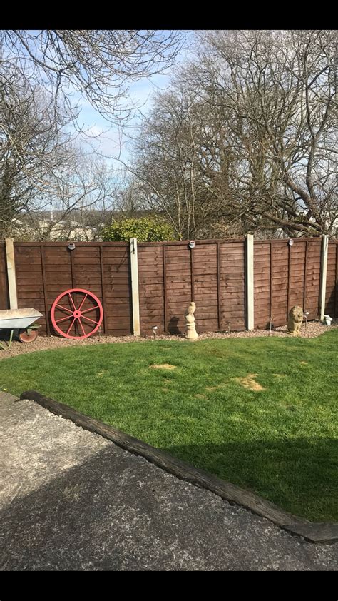 New Garden New House Painted Fences In Ronseal Dark Oak Garden Fence