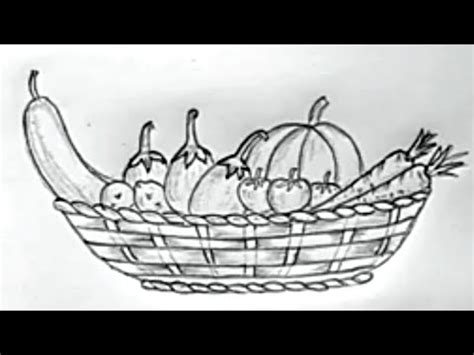 Vegetables Basket Easy And Simple Pencil Sketch With Shading YouTube