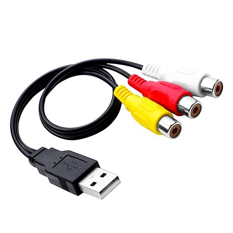 Buy RCA to USB Cable, USB to 3 RCA Cable, USB A 2.0 Male to 3 RCA ...