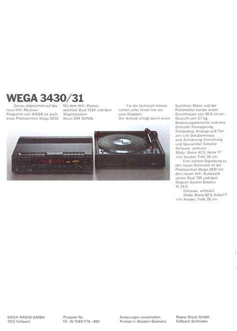 Wega Hifi Programm