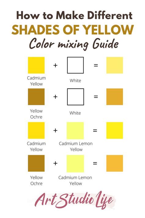 Easy Ways To Make Different Shades Of Yellow Color