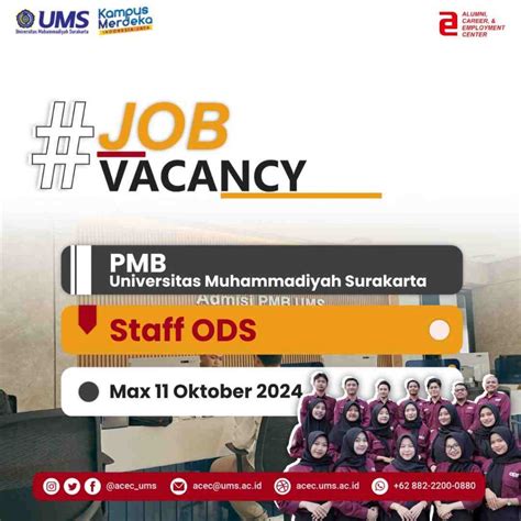 Open Recruitment Staff ODS PMB Universitas Muhammadiyah Surakarta