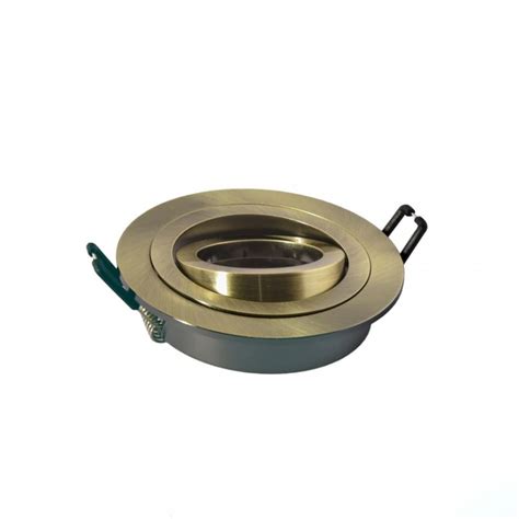 Helium Recessed Light Round Tilting Antique Brass Cristalrecord