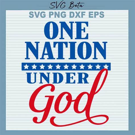 One Nation Under God SVG Cutting File Craft For Cricut Products