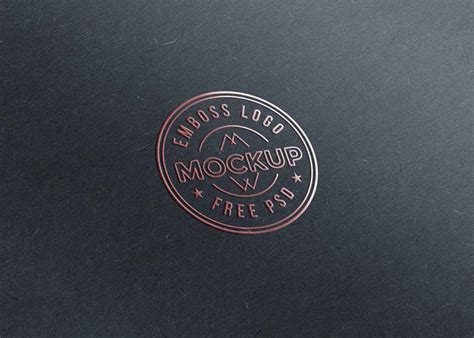 emboss paper logo psd mockup freegfxu