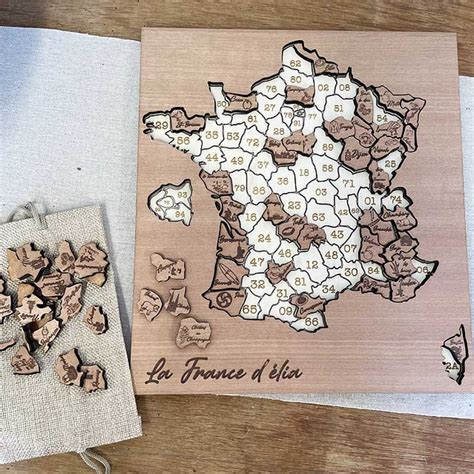 Puzzle carte de France en bois personnalisé made in France