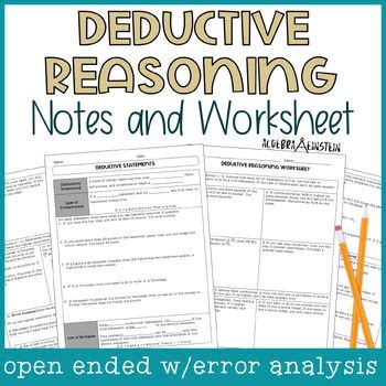 Deductive Reasoning Notes And Worksheet Law Of Detachment Law Of