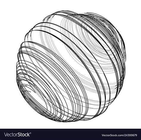 Sphere Spirals Outline Royalty Free Vector Image