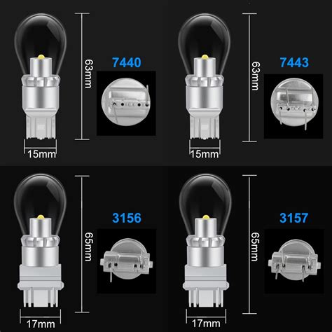 Купить 1 шт T20 светодиодный W21 5 Вт W21W 7440 7443 1156 BA15S BAU15S