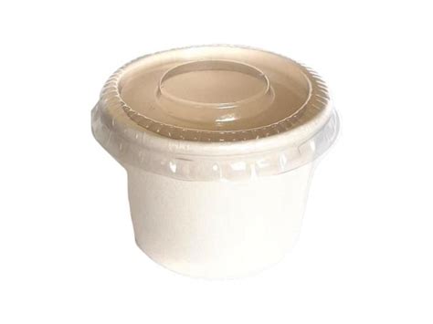 Pote de Papel Térmico Biodegradável 50 ml Tampa para Molhos e