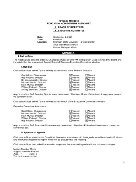 Board Meeting Minutes Template 8 Free Templates In PDF Word Excel