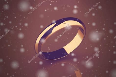 Gold Wedding Ring On Background Vintage Style Stock Photo