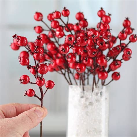 Red Artificial Berry Picks Picks And Stems Floral Supplies Craft