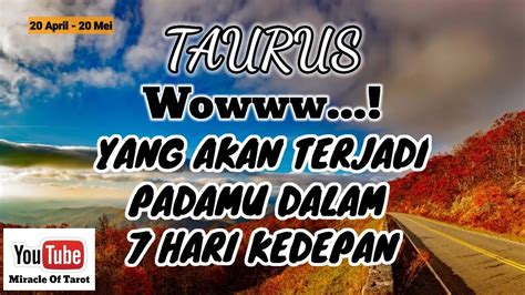 TAURUS Wow Yang Akan Terjadi Padamu Dalam 7 Hari Kedepan Taurus