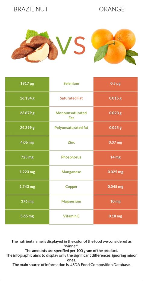 Brazil Nut Vs Orange In Depth Nutrition Comparison