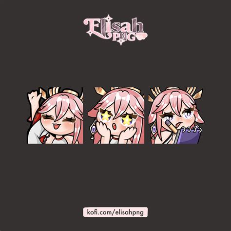 Genshin Impact Yae Miko Emotes Twitch Discord Youtube Elisahs Ko