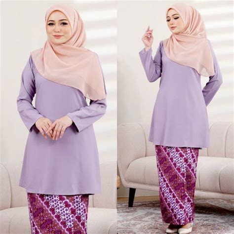 XS 5XL LILAC KURUNG RIAU BATEK BATIK PLUS SIZE TUNANG SEDONDON