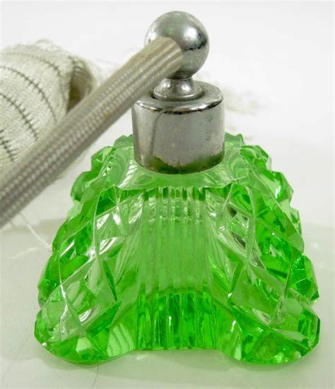 Vintage Green Depression Glass Perfume Bottle Atomizer On Popscreen