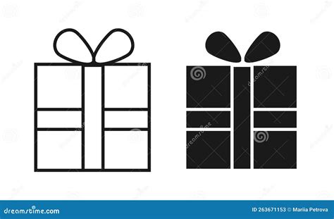 T Box Icons Black And White Box Present Stock Vector