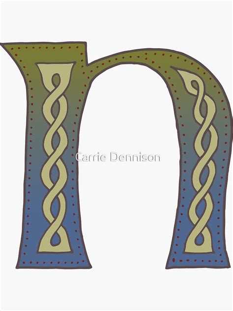 Celtic Knotwork Alphabet Letter N Sticker By Dendryad Redbubble