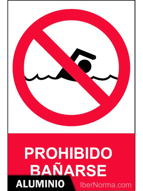 Señal Aluminio Prohibido bañarse NMZ Normaluz