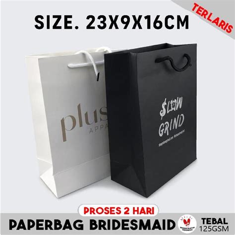 Jual Sablon Paper Bag Hitam Polos Murah X X Cm Papper Bag Kado