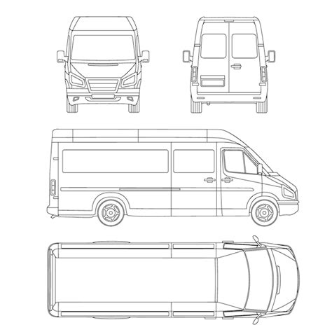 Van Template Blueprint Drawing