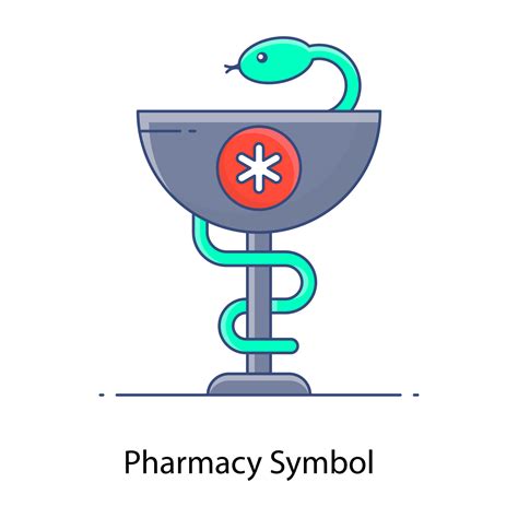 Medizinische Schlange Apotheke Symbol Flache Umrisse Symbol 5232369