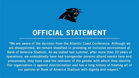 Carolina Panthers on Twitter: "Statement on ACC Decision…