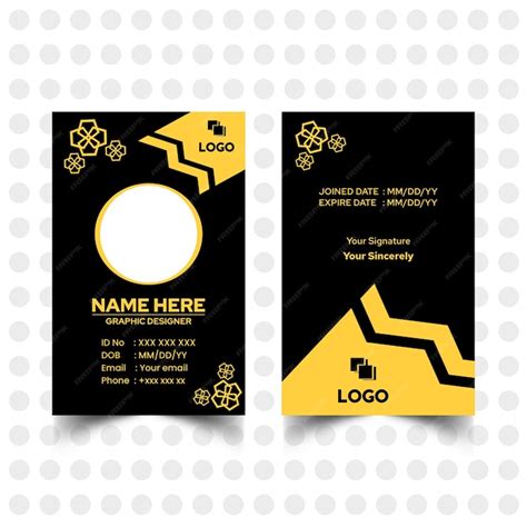 Premium Vector Golden Black Id Card Template