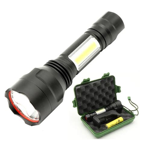 Super Bright Portable COB Led Flashlight Waterproof Handheld Flashlights Torch Pocket Work Light ...