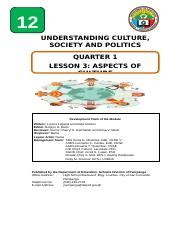 UCSP MELCWk3 MSIM1A V2 Docx 12 UNDERSTANDING CULTURE SOCIETY AND