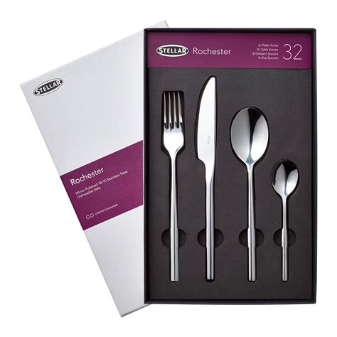 Stellar Rochester Polished Stainless Steel 32 Piece Cutlery Set