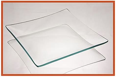 6 Inch Square Bent Clear Glass Plate 18 Thick Square Glass Plate For