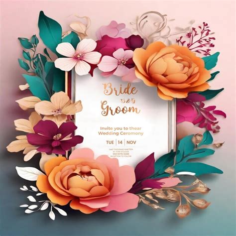 Premium Psd Editable Luxury And Floral Wedding Invitation Template