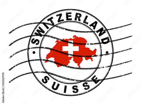 Map of Switzerland, Postal Passport Stamp, Travel Stamp Stock ...