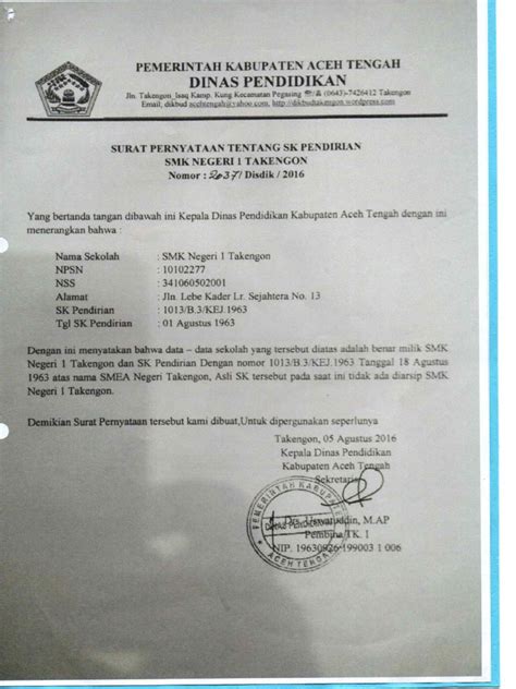 Contoh Sk Pendirian Sekolah Dari Yayasan 39 Koleksi Gambar