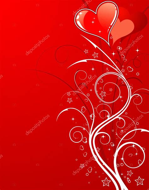 Fondo Del Día De San Valentín Con Corazones Y Flores Vector Gráfico