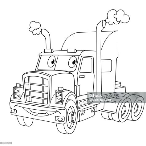 Tractor Trailer Coloring Page