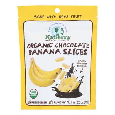 Natierra Organic Chocolate Covered Freeze Dried Banana Slices Case Of