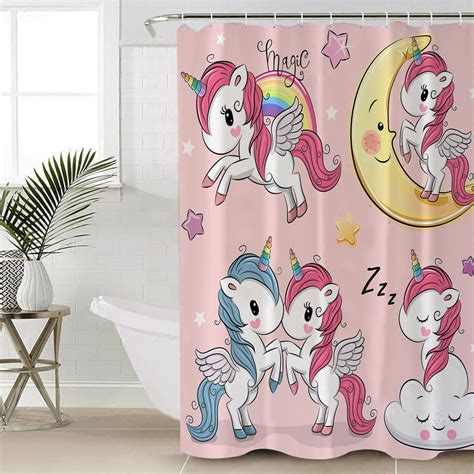 Personalized Dreaming Unicorn Shower Curtain Unilovers