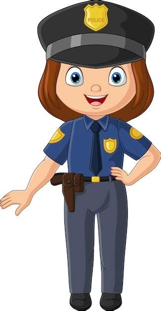 Premium Vector Cartoon Police Woman In Uniform Police Women Police