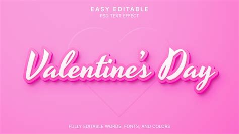 Premium Psd Valentines Day Love Red 3d Editable Text Style Effect