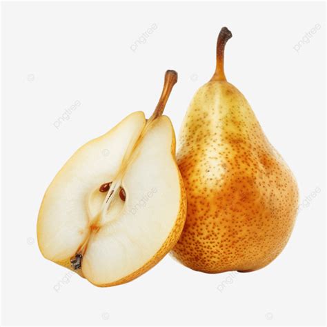 Ripe Pear Fruit Cut In Half Tasty Sweet Meal Half Ripe Pear PNG