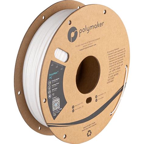 Polymaker 2 85mm PolyMax PC Filament 750g White PC02004 B H