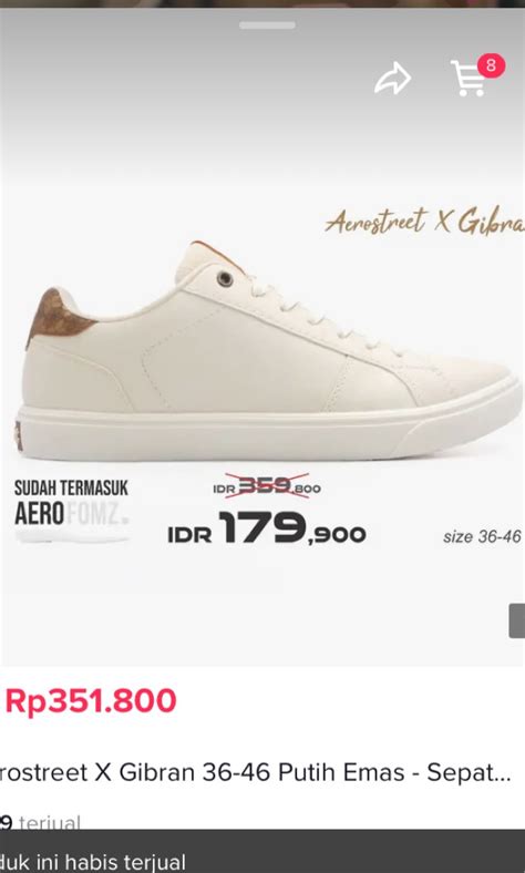 Aerostreet X Gibran Rakabuming Uk 45 Fesyen Pria Sepatu Sneakers Di