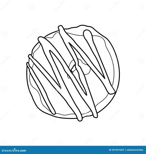 Donut. Outline Drawing Vector Illustration | CartoonDealer.com #113565720