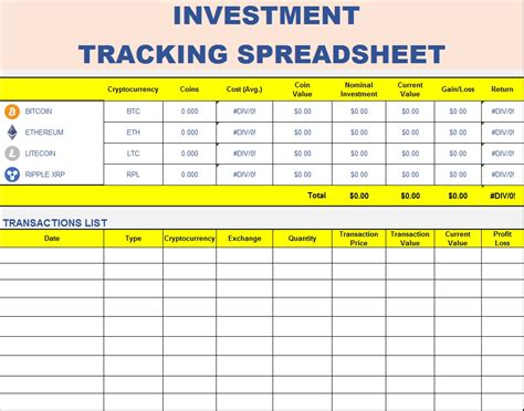 Best 9 Investment Tracking Spreadsheet Templates Free Report Templates