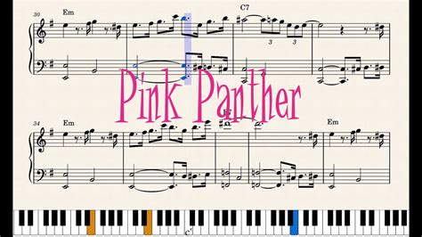 The Pink Panther Theme Easy Piano Tutorial Sheet Music Youtube